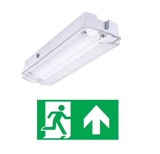 Núdzové LED svietidlo s pohotovostným režimom - s piktogramom smer úniku hore - nástenné